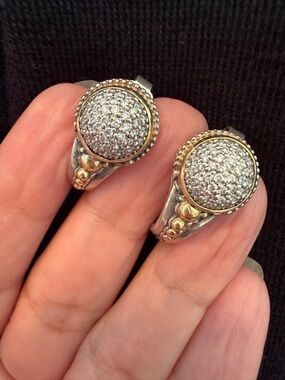 KONSTANTINO 925 & 18K GOLD DIAMOND EARRINGS